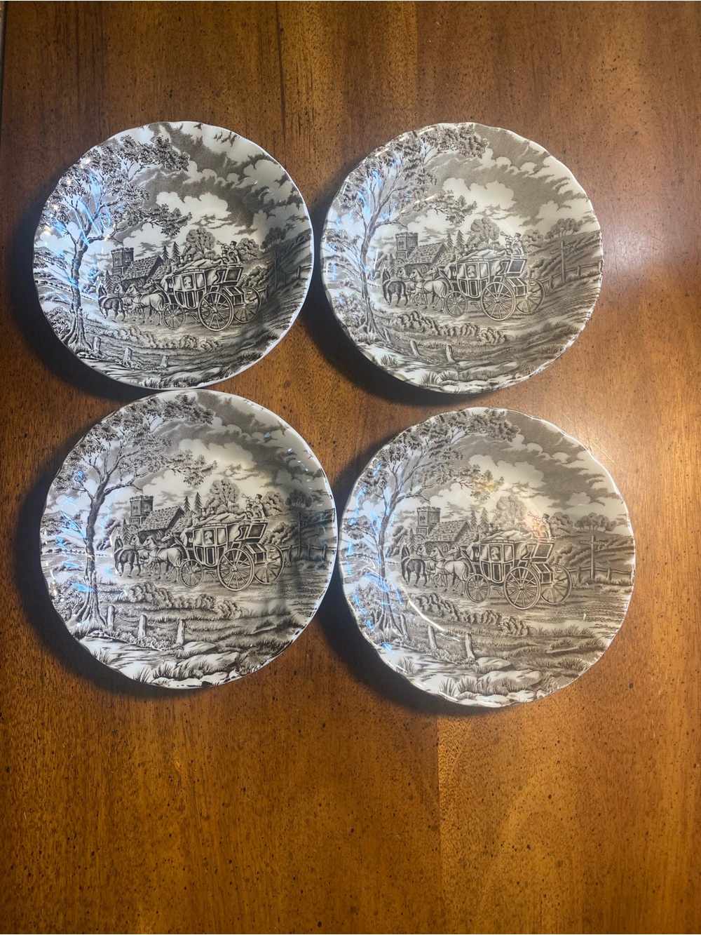 Myott Staffordshire Brown Royal Mail Fruit Bowls- Set of 4